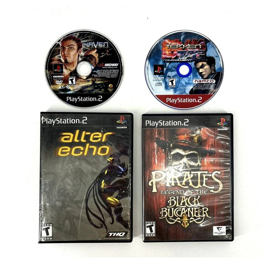 Lot of 4 PS2 Games Alter Echo, Pirates Buccaneer, Tekken Tag & Haven Call of Kin